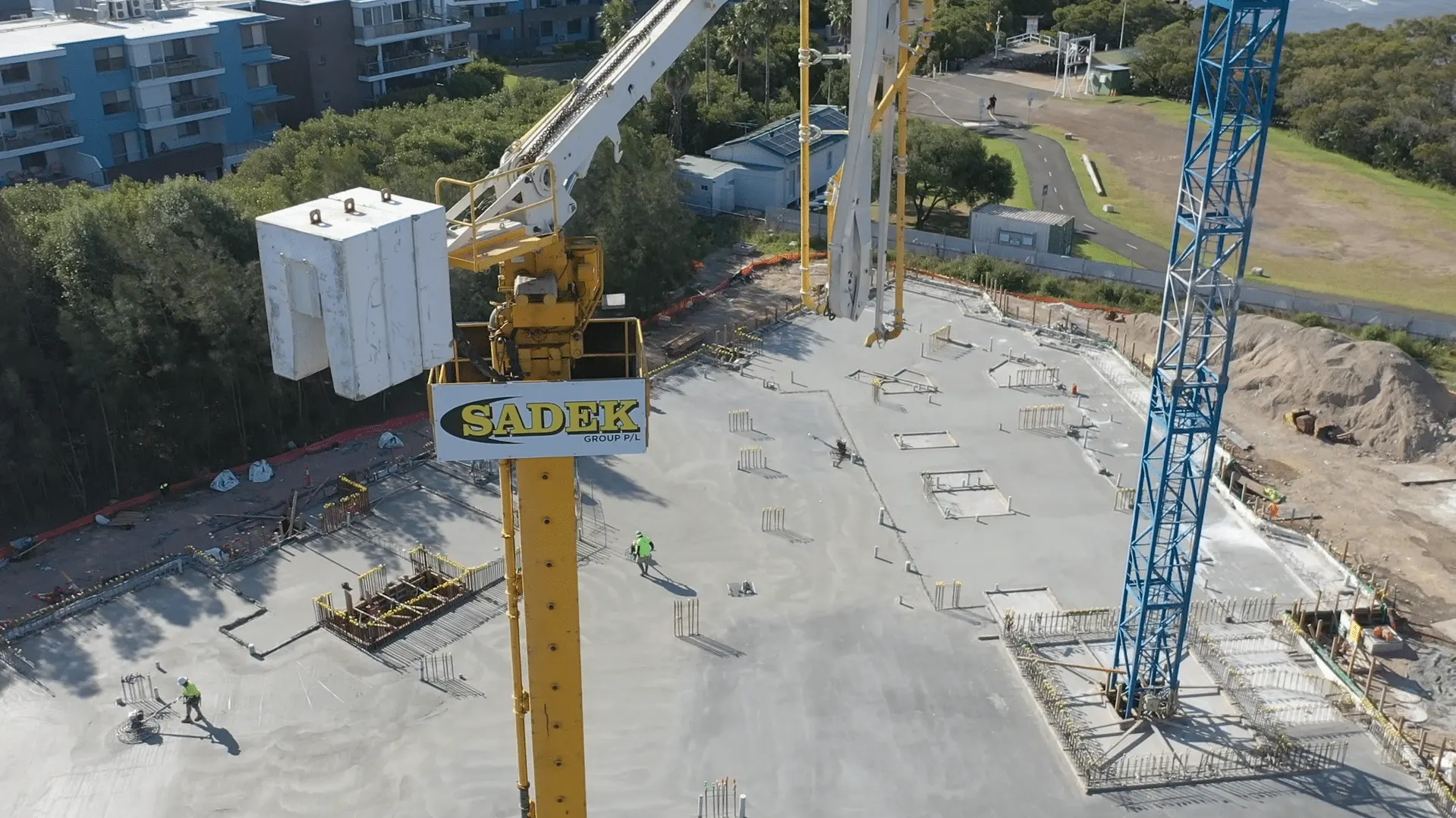 Tower booms working on a Sadek Group site